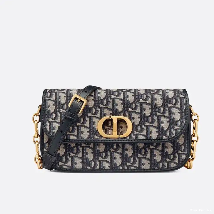 Montaigne Dior Motif 30 Avenue Bag Blue Canvas Oblique 0508